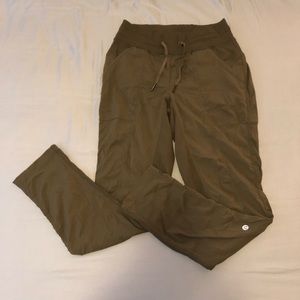 Army green lululemon capris